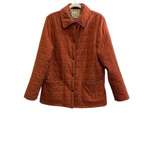 Beretta Women's Vintage Quilted Chore Coat Burnt Orange Sz L